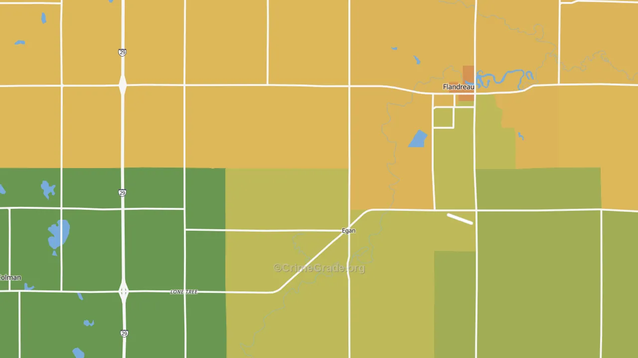 Moody County, SD Map of Vehicle Theft Rates