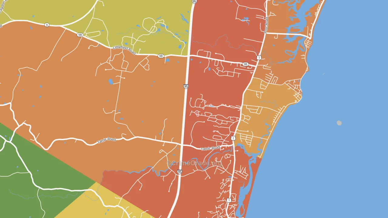 Moody, ME Map of Vehicle Theft Rates