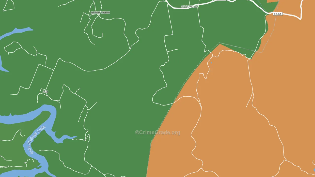 Moodyville, TN Map of Vehicle Theft Rates