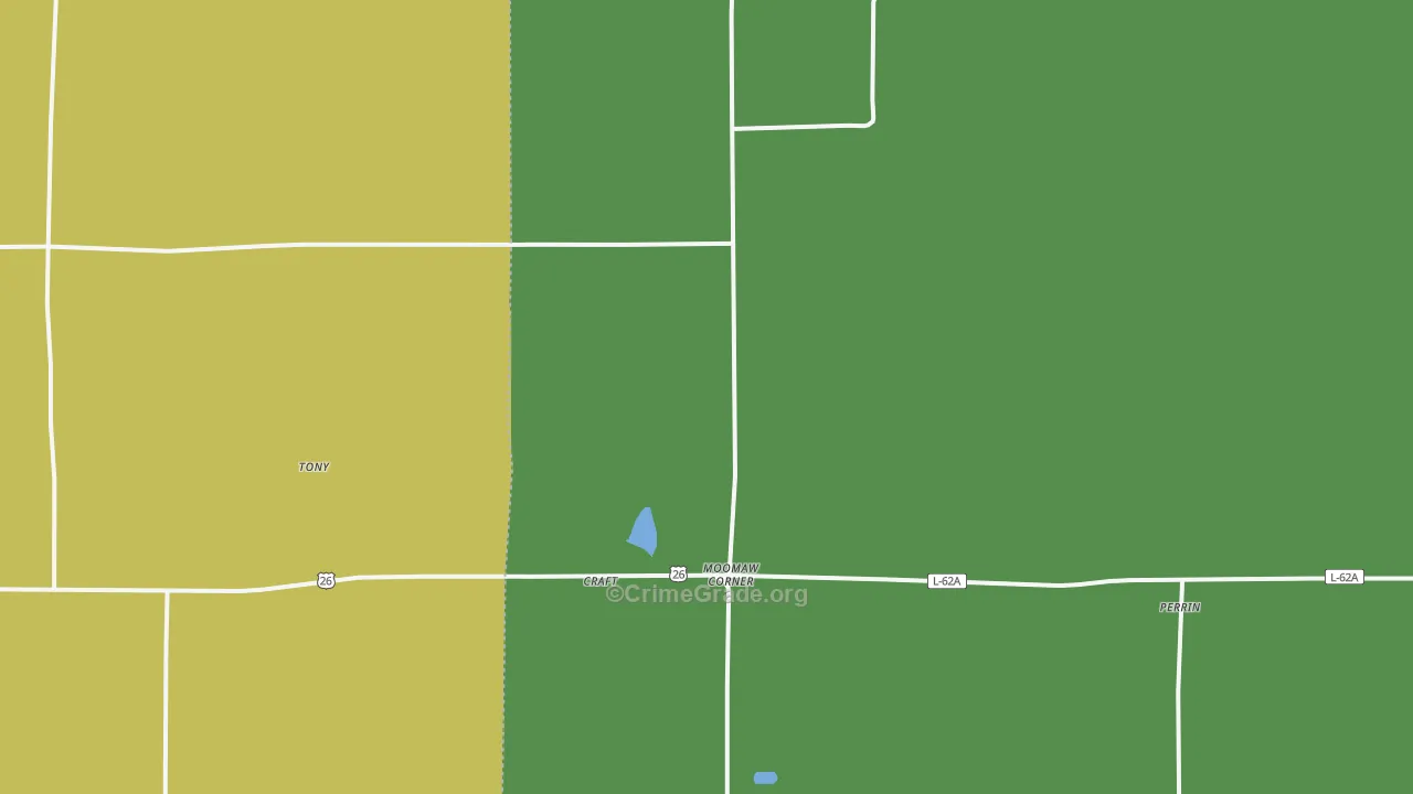 Moomaw Corner, NE Map of Vehicle Theft Rates