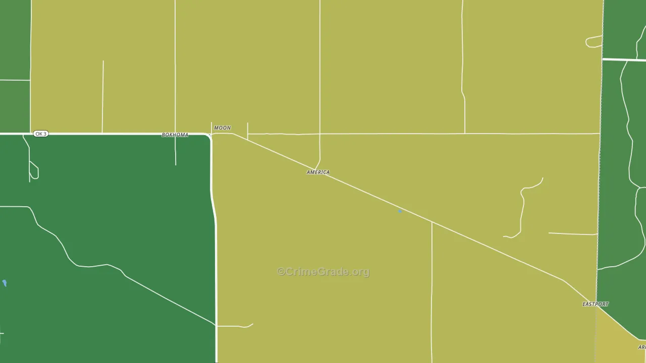 Moon, OK Map of Vehicle Theft Rates