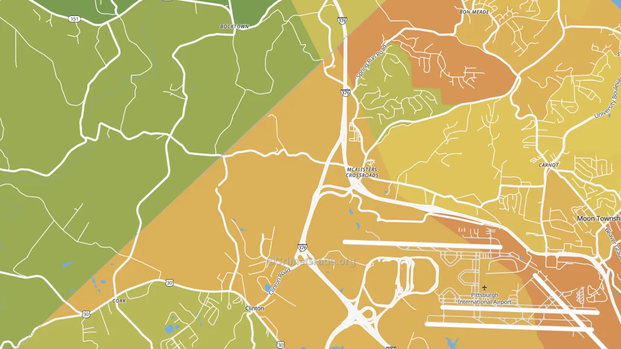 Moon, PA Map of Vehicle Theft Rates