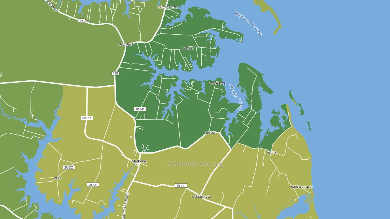 Moon, VA Map of Vehicle Theft Rates