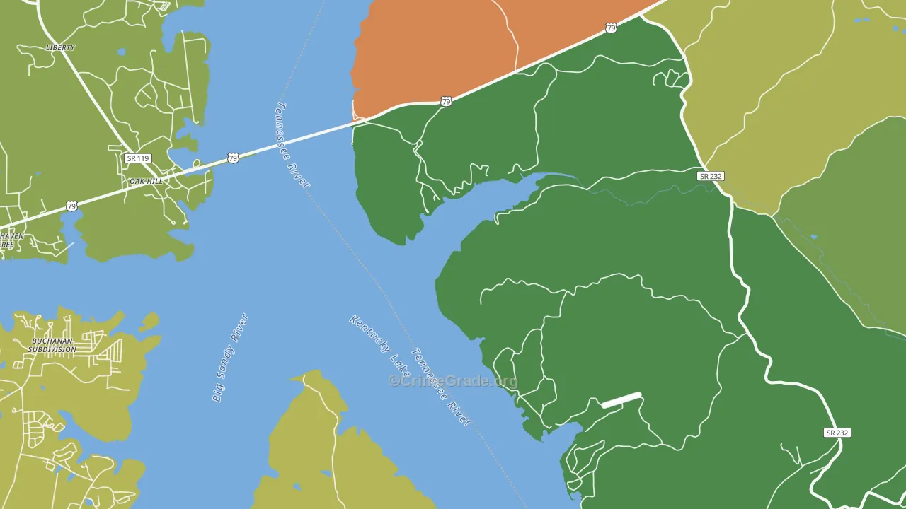 Moons, TN Map of Vehicle Theft Rates