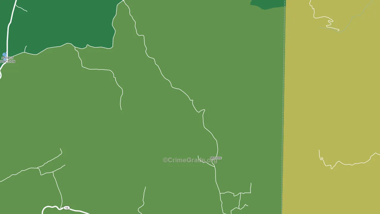 Moore, AR Map of Vehicle Theft Rates