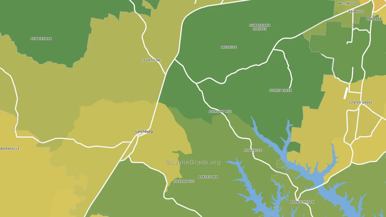 Moore County, TN Map of Vehicle Theft Rates