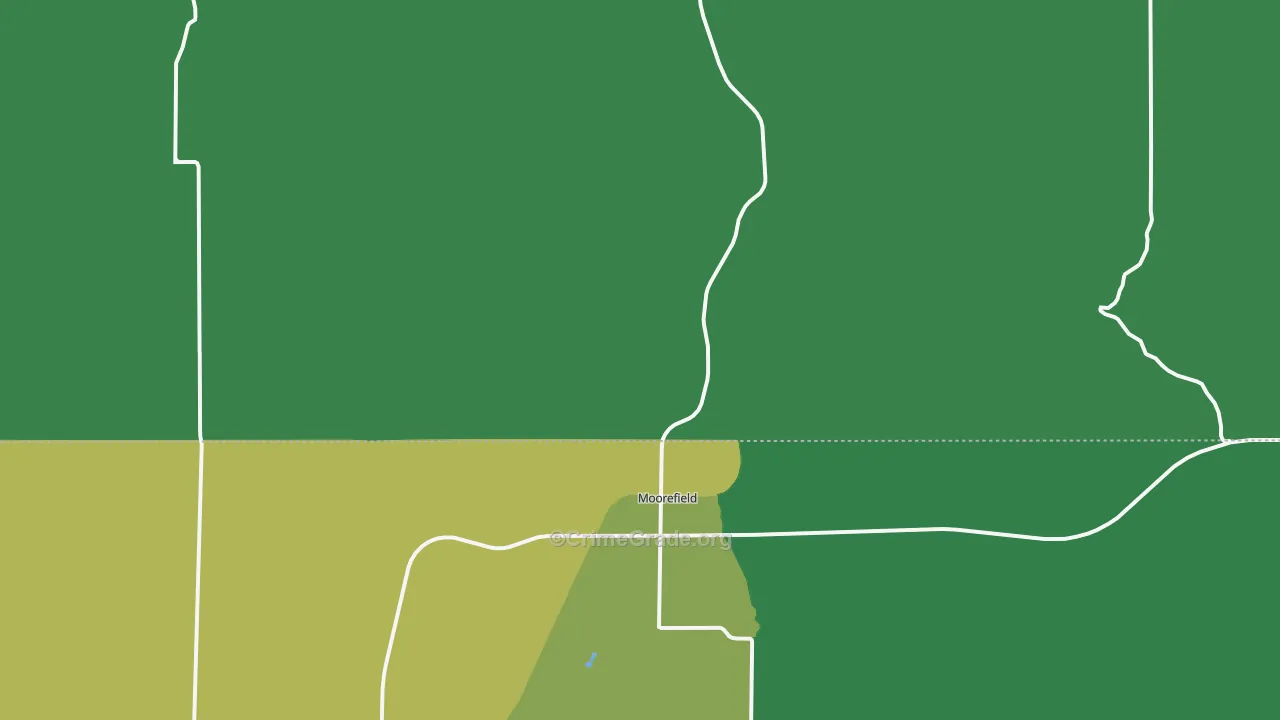 Moorefield, NE Map of Vehicle Theft Rates
