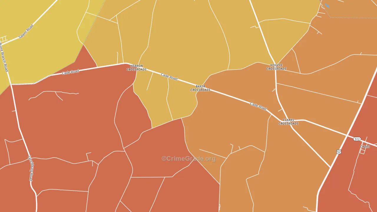 Moores Crossroads, SC Map of Vehicle Theft Rates