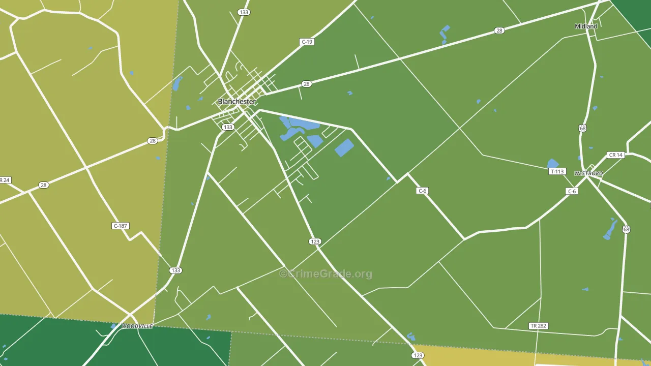 Moores Fork, OH Map of Vehicle Theft Rates