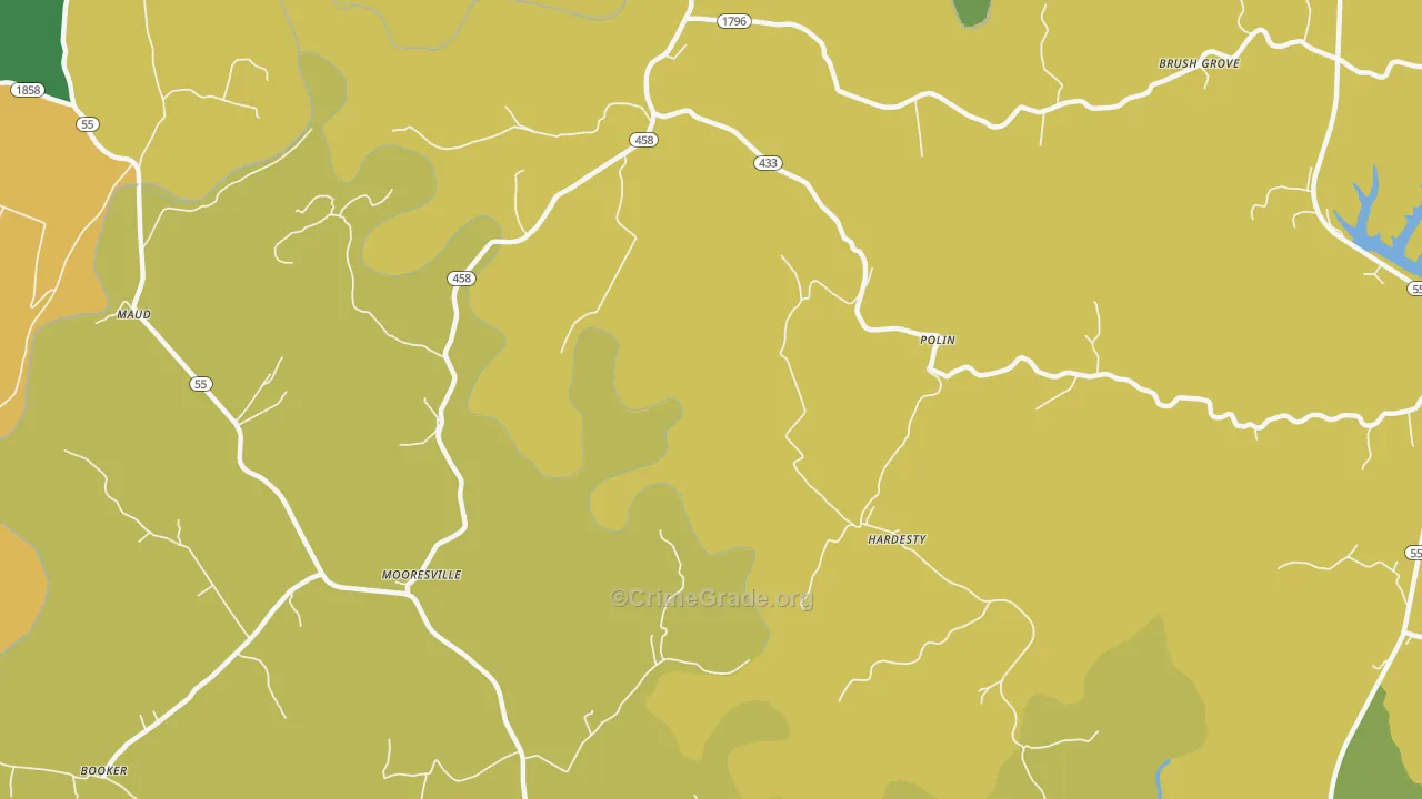 Mooresville, KY Map of Vehicle Theft Rates
