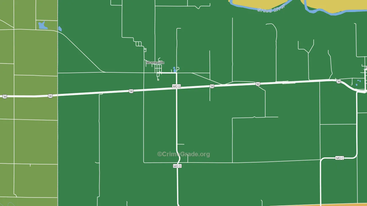 Mooresville, MO Map of Vehicle Theft Rates