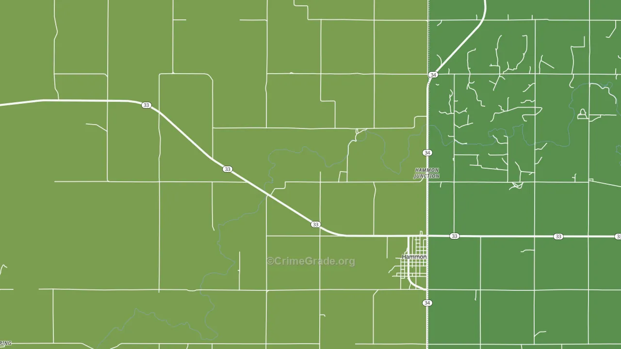 Moorewood, OK Map of Vehicle Theft Rates