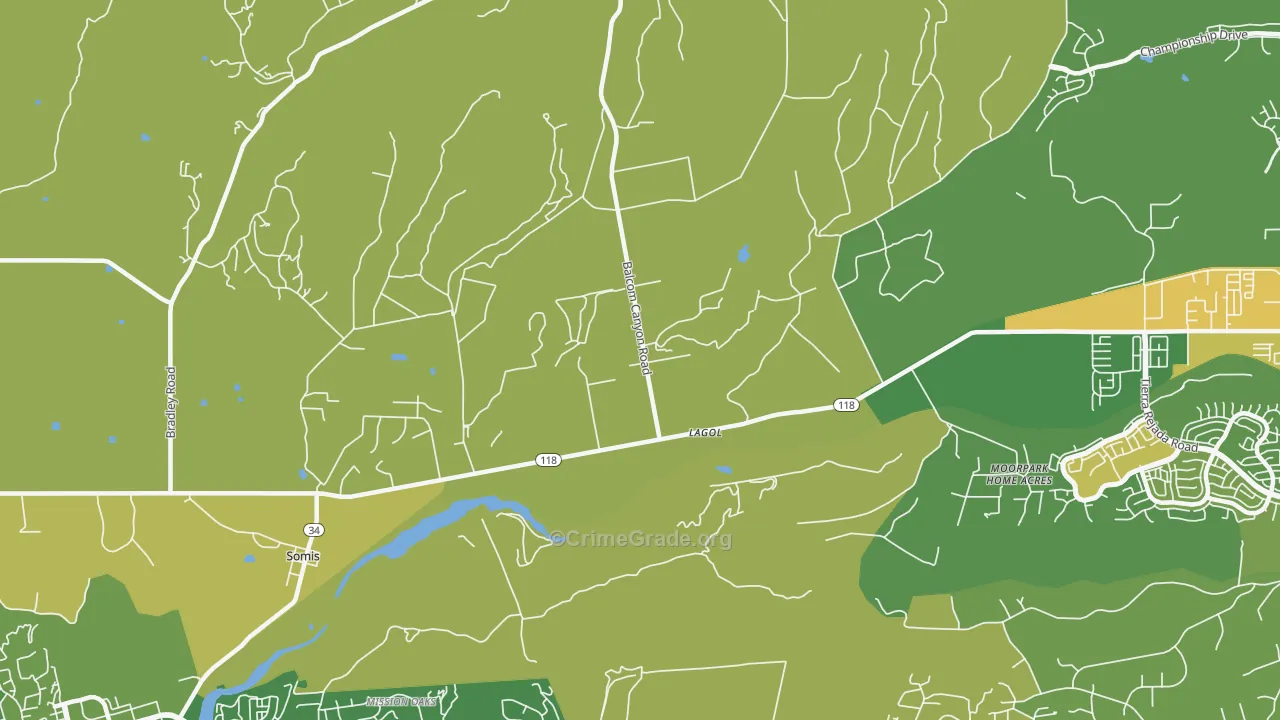 Moorpark Home Acres, CA Map of Vehicle Theft Rates
