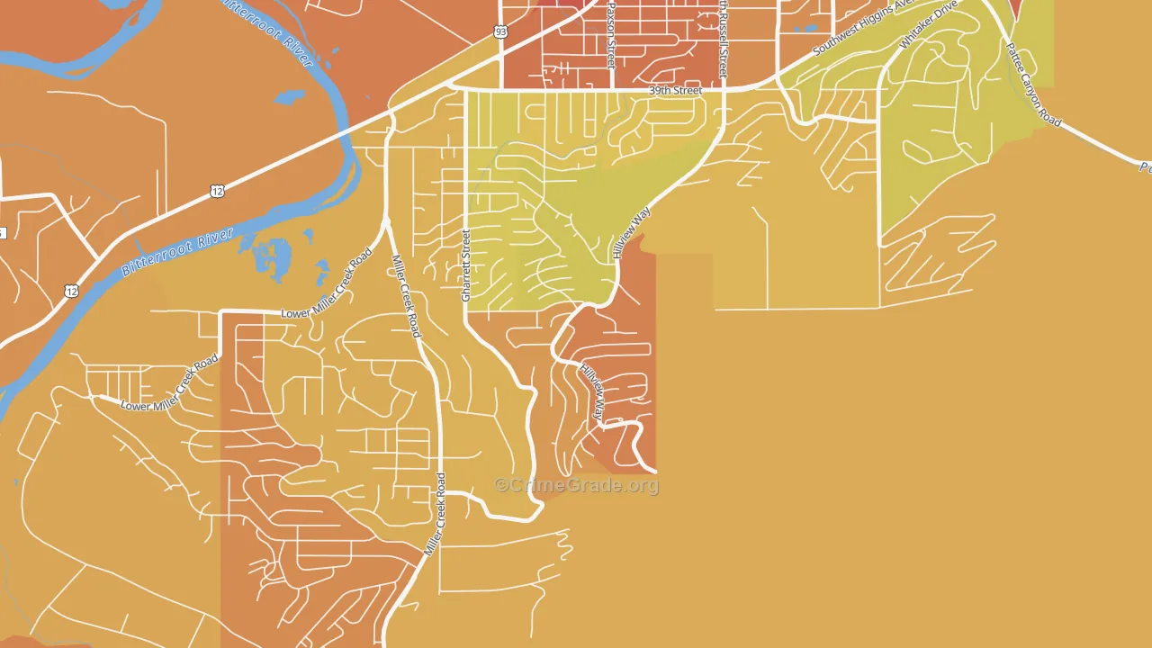 Moose Can Gully, Missoula, MT Map of Vehicle Theft Rates