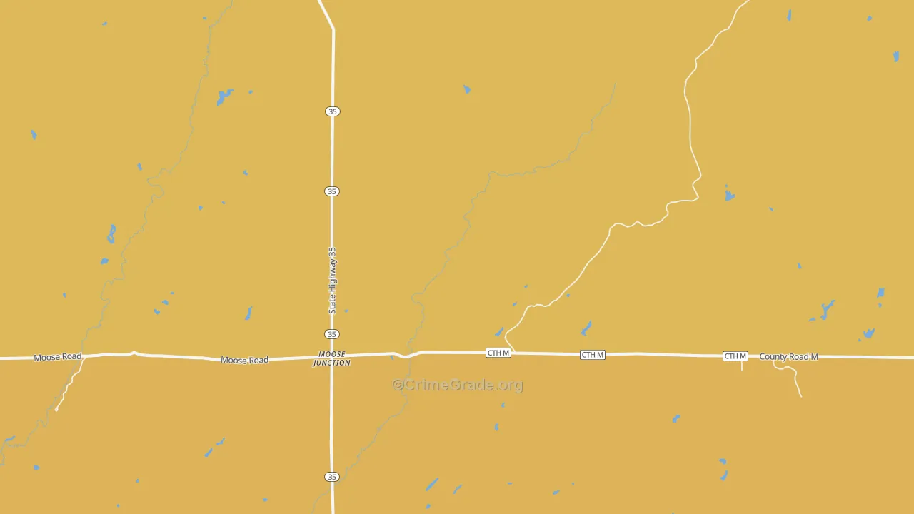 Moose Junction, WI Map of Vehicle Theft Rates