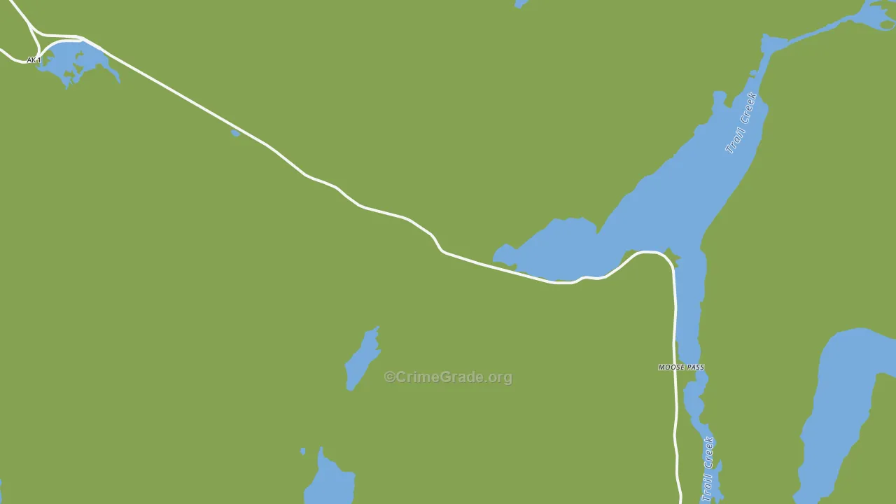 Moose Pass, AK Map of Vehicle Theft Rates