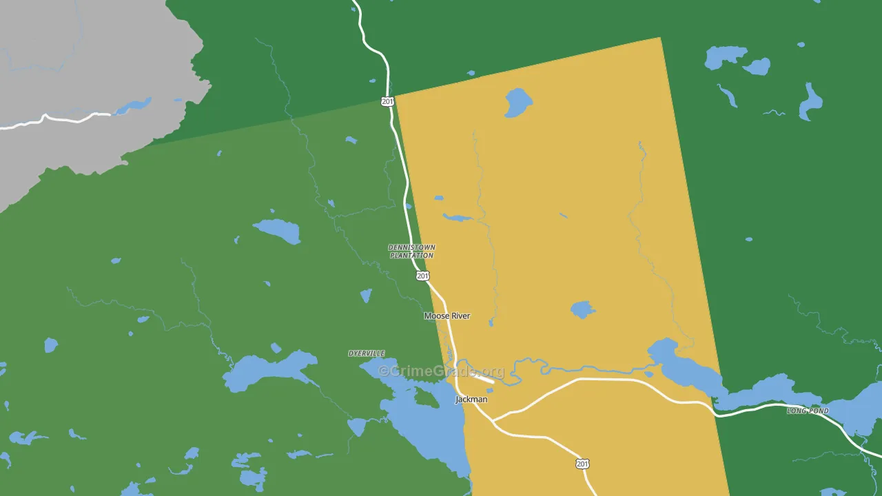 Moose River, ME Map of Vehicle Theft Rates