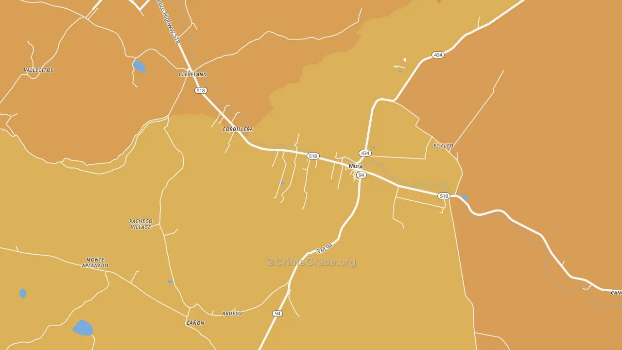 Mora, NM Map of Vehicle Theft Rates