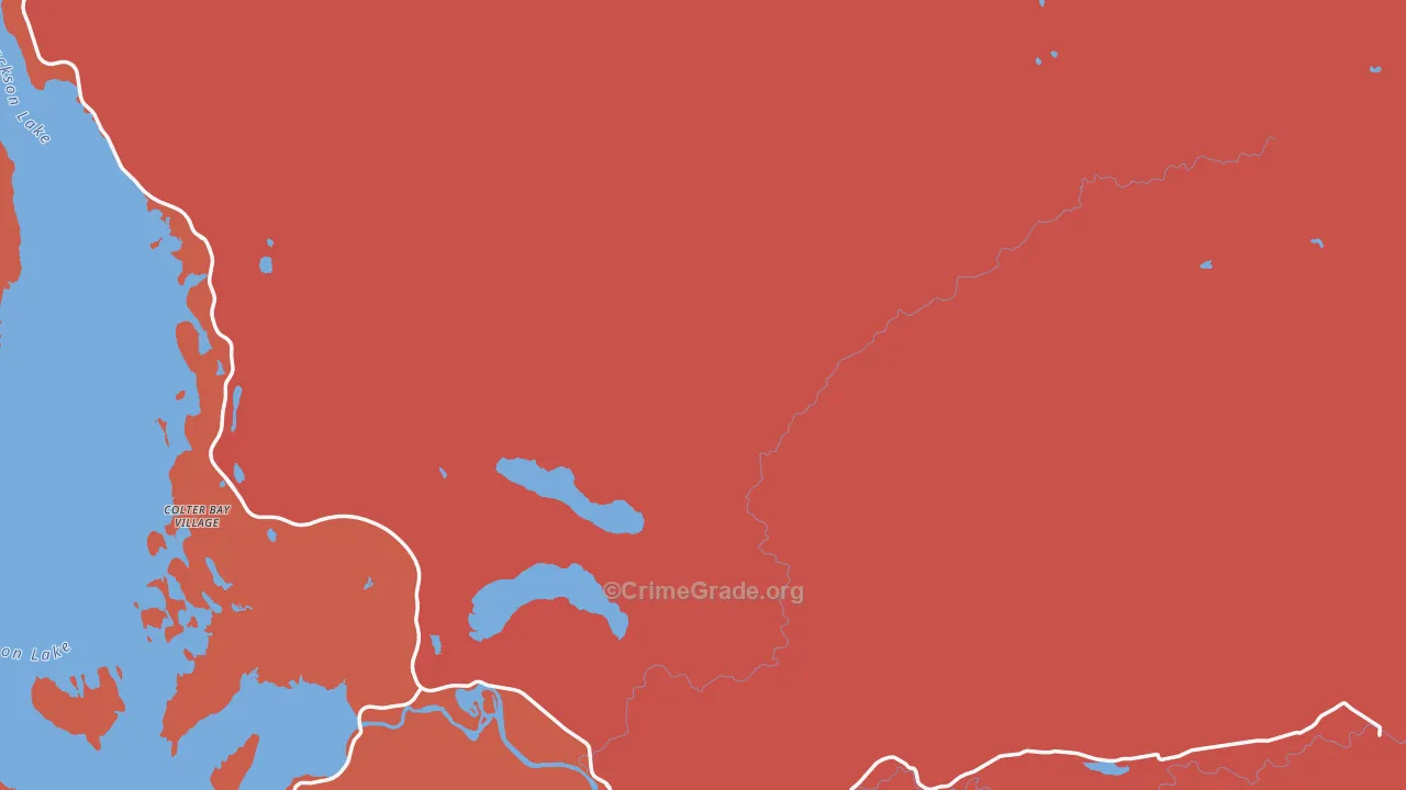 Moran, WY Map of Vehicle Theft Rates