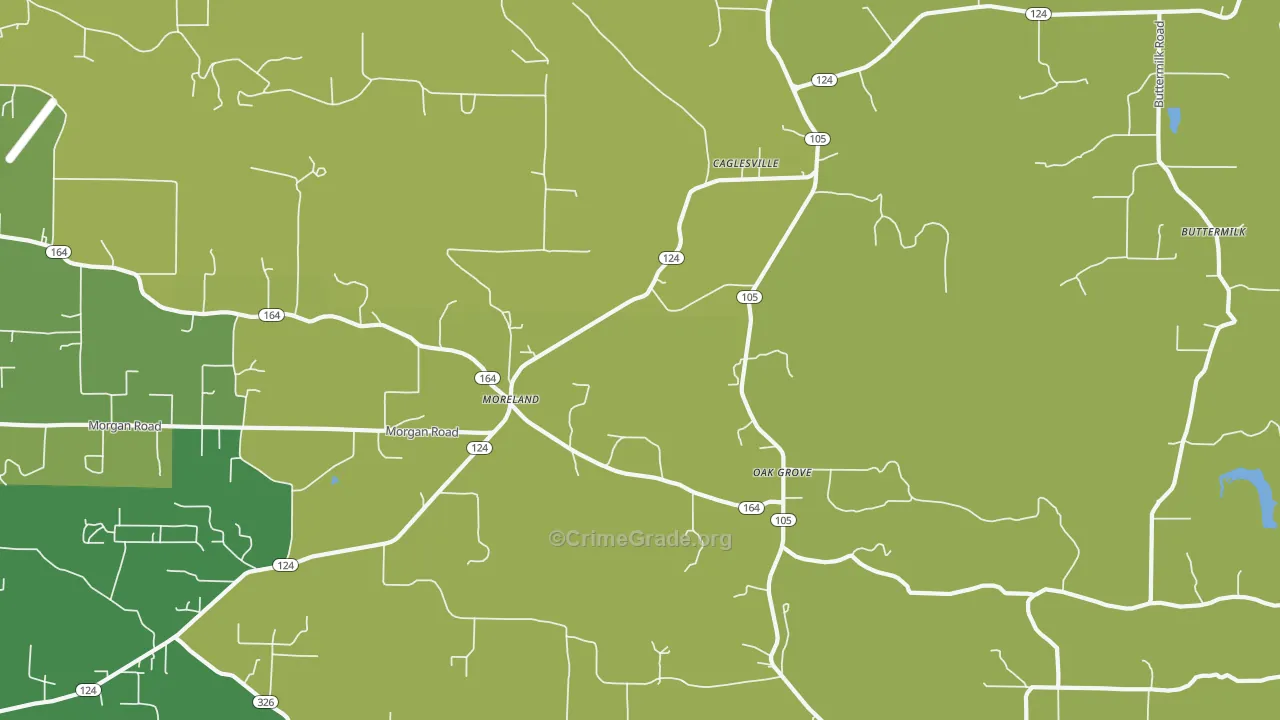 Moreland, AR Map of Vehicle Theft Rates