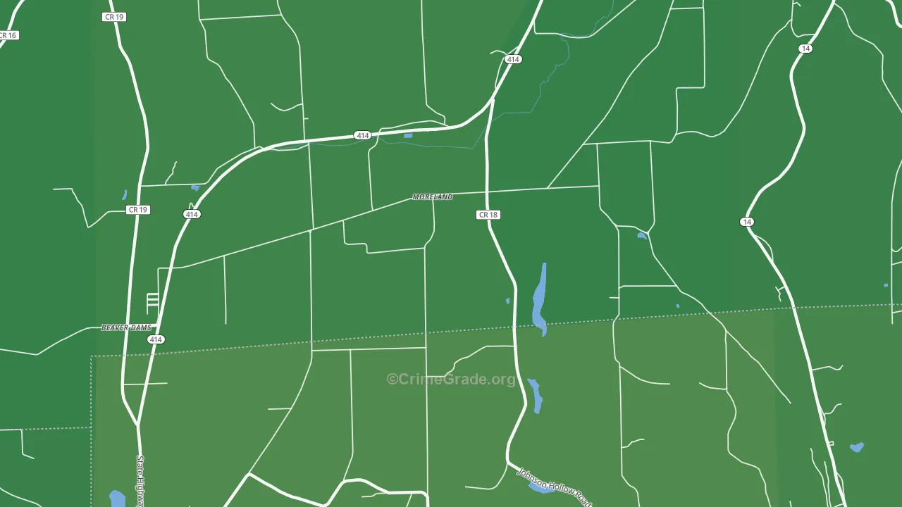 Moreland, NY Map of Vehicle Theft Rates