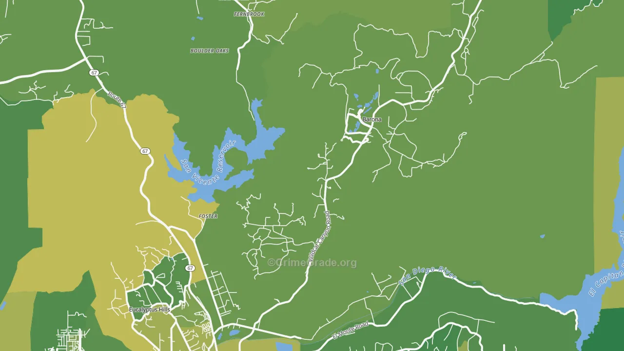 Morena, CA Map of Vehicle Theft Rates