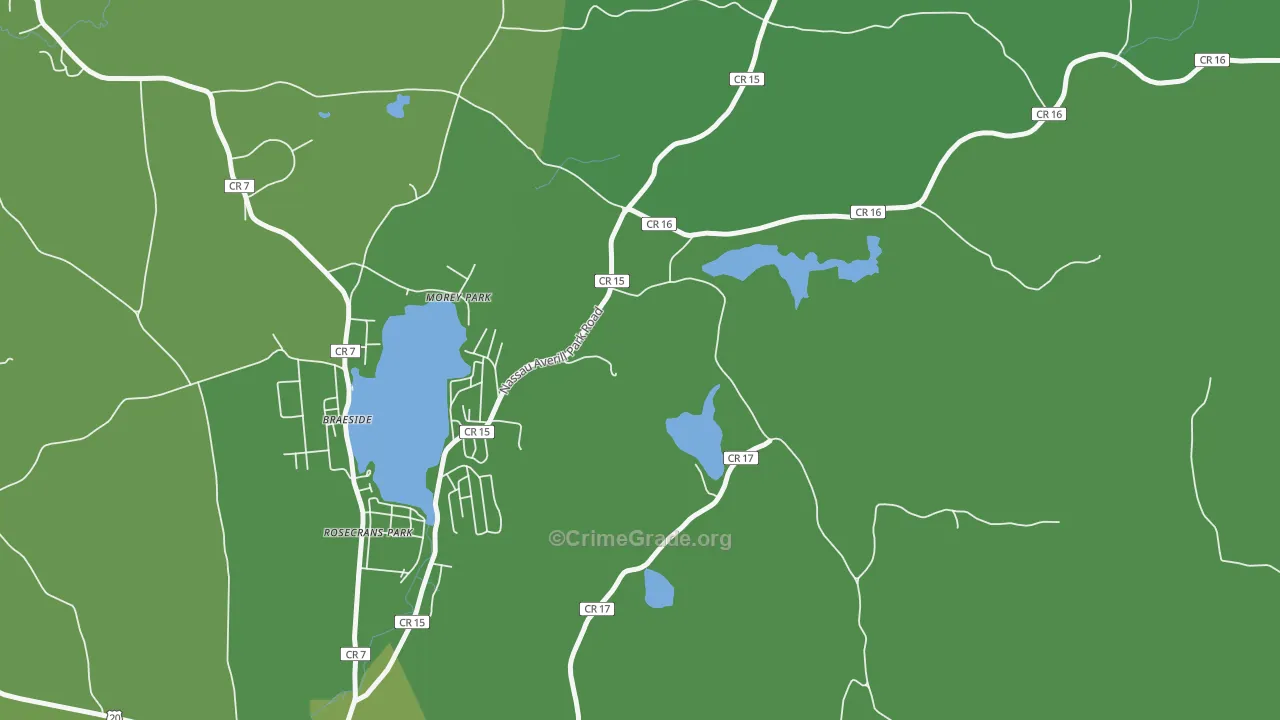 Morey Park, NY Map of Vehicle Theft Rates