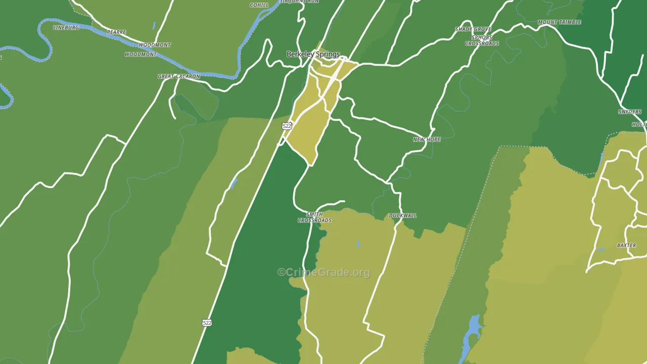 Morgan County, WV Map of Vehicle Theft Rates