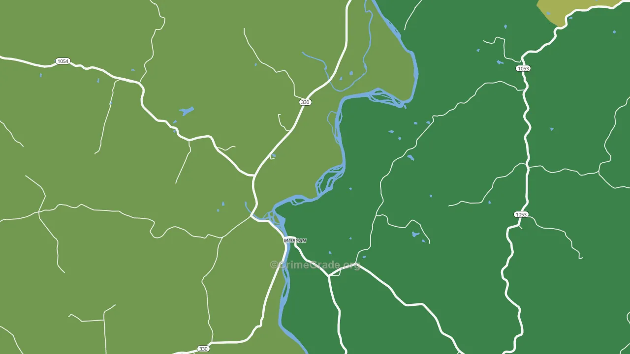 Morgan, KY Map of Vehicle Theft Rates