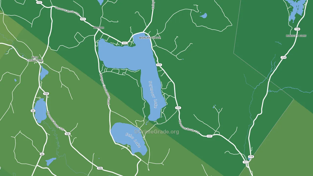 Morgan, VT Map of Vehicle Theft Rates