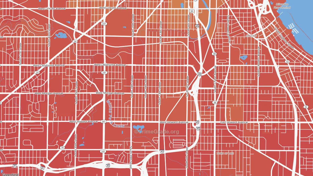Morgandale, Milwaukee, WI Map of Vehicle Theft Rates