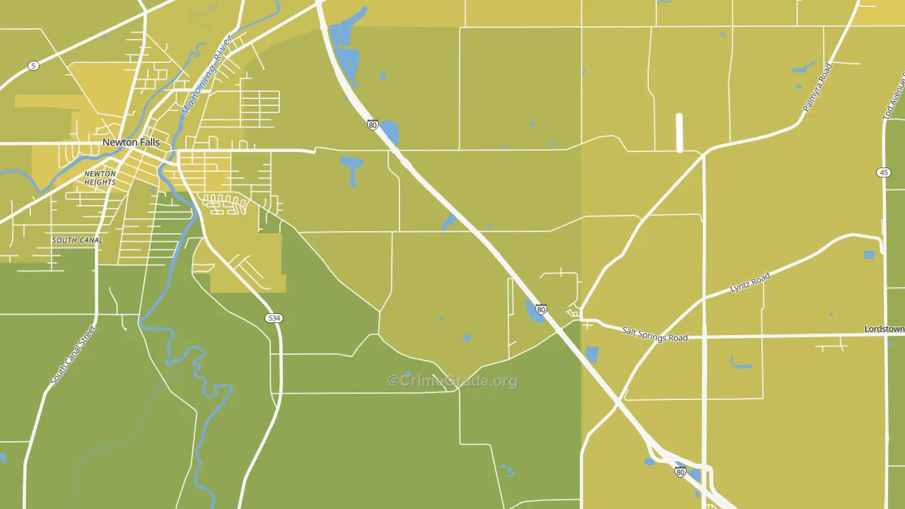 Morgandale, OH Map of Vehicle Theft Rates