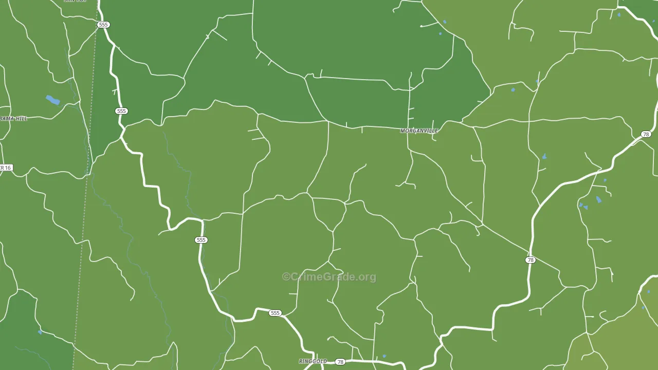 Morgansville, OH Map of Vehicle Theft Rates