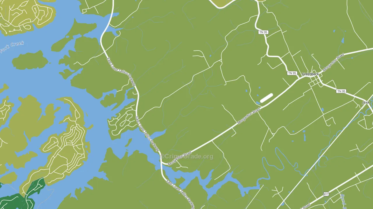 Morganton, TN Map of Vehicle Theft Rates