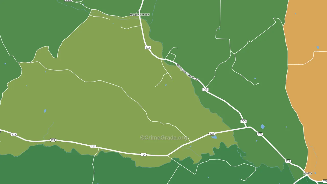 Morgantown, OH Map of Vehicle Theft Rates