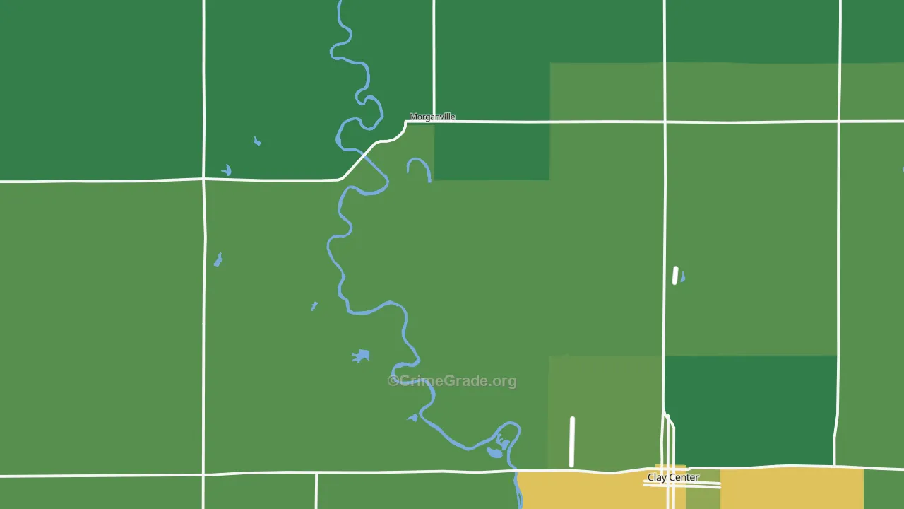 Morganville, KS Map of Vehicle Theft Rates
