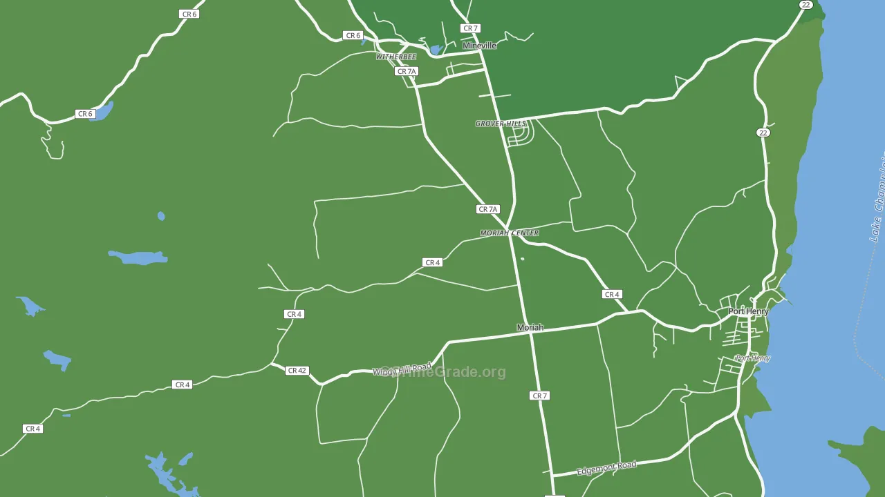 Moriah Center, NY Map of Vehicle Theft Rates