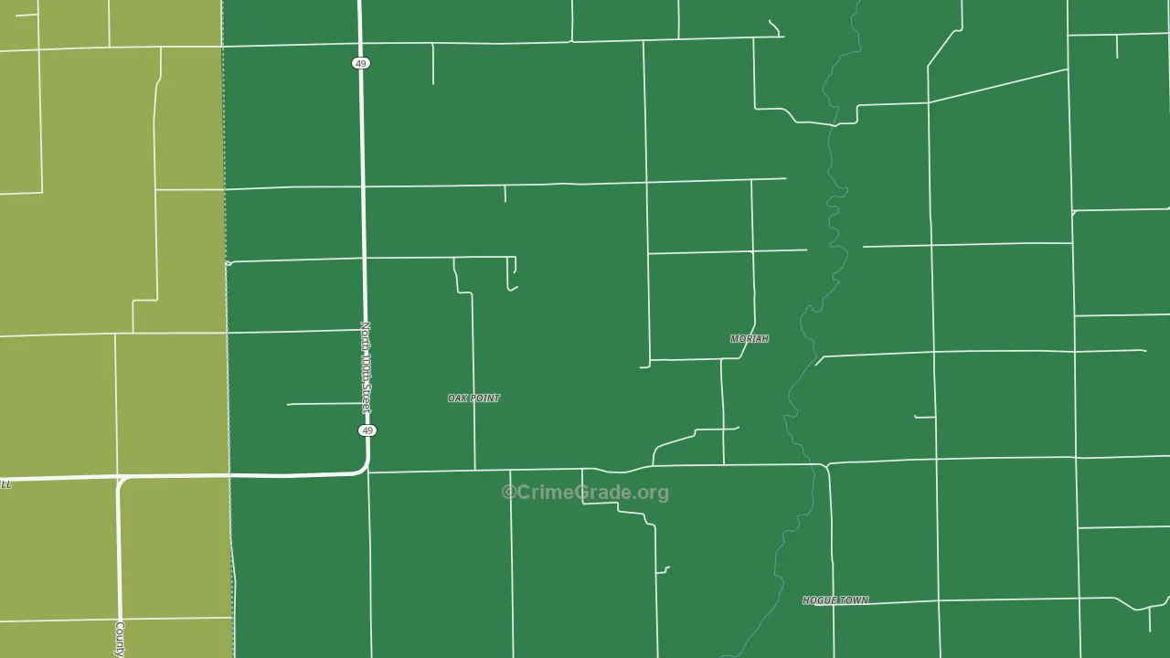 Moriah, IL Map of Vehicle Theft Rates