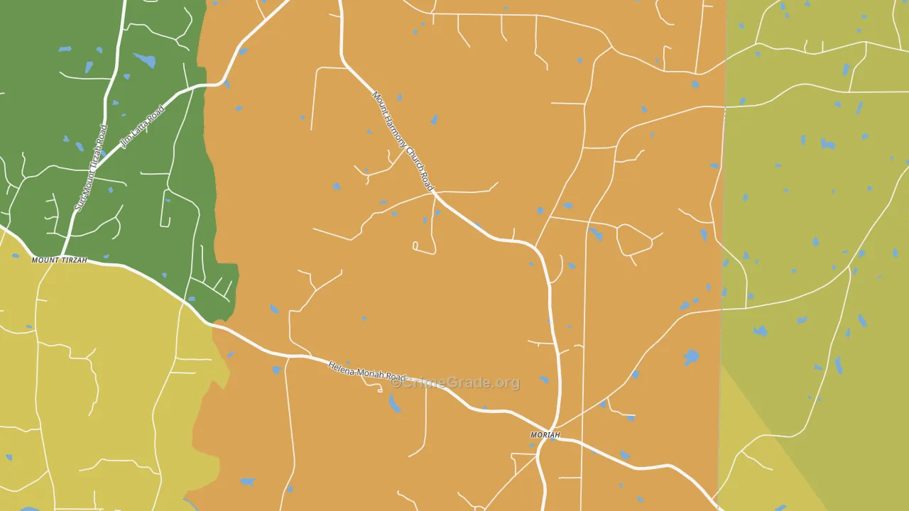 Moriah, NC Map of Vehicle Theft Rates