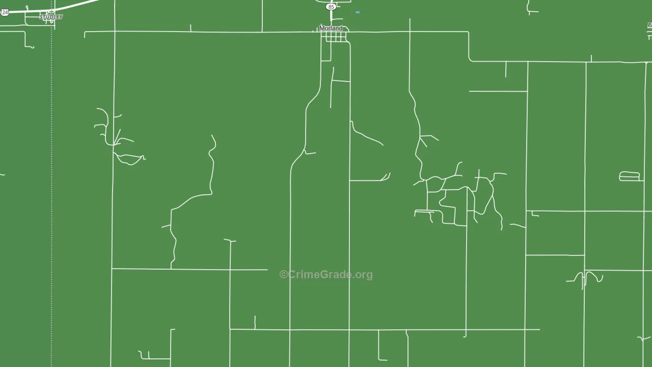 Morland, KS Map of Vehicle Theft Rates
