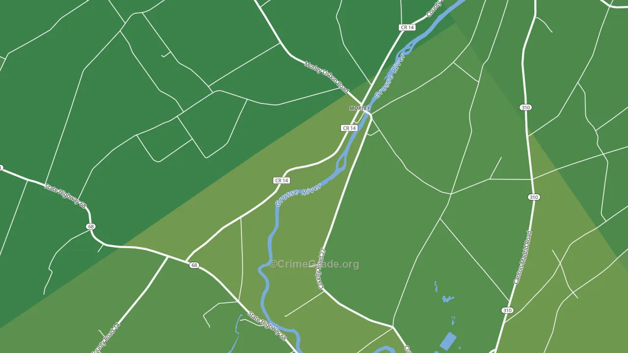 Morley, NY Map of Vehicle Theft Rates