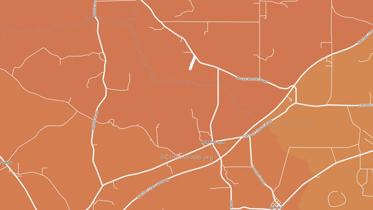 Morning Star, MS Map of Vehicle Theft Rates