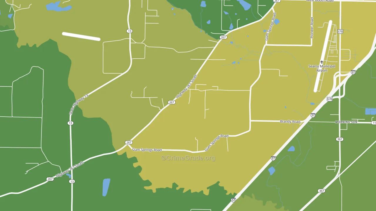 Morning Sun, AR Map of Vehicle Theft Rates