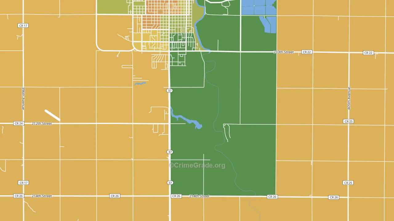 Morningside, SD Map of Vehicle Theft Rates
