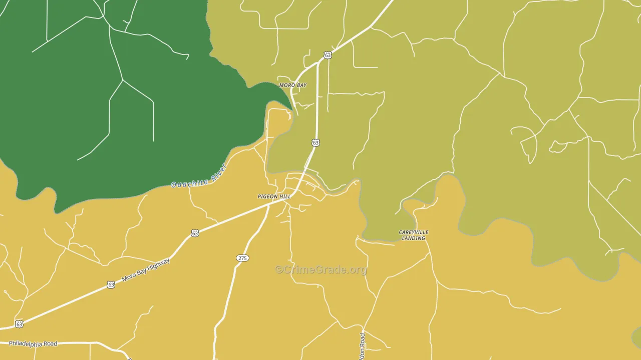 Moro Bay, AR Map of Vehicle Theft Rates