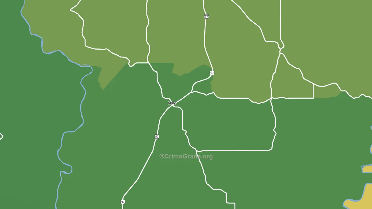 Moro, OR Map of Vehicle Theft Rates
