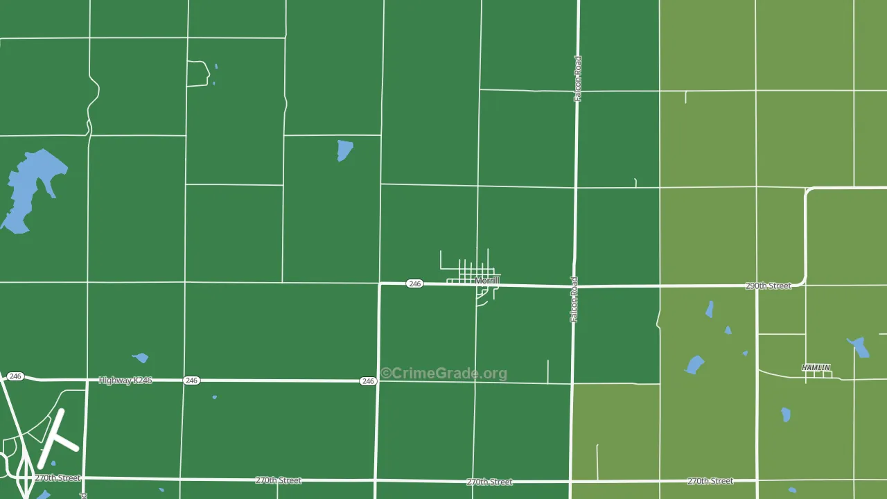 Morrill, KS Map of Vehicle Theft Rates