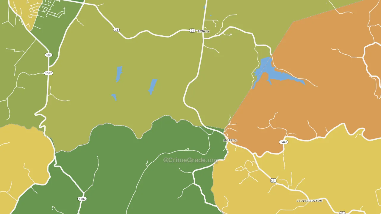 Morrill, KY Map of Vehicle Theft Rates