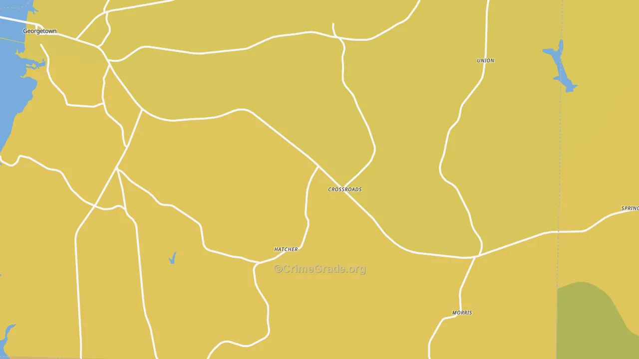 Morris, GA Map of Vehicle Theft Rates