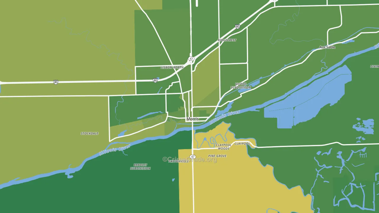 Morris, IL Map of Vehicle Theft Rates